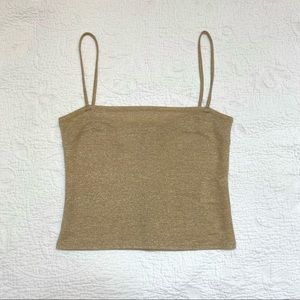 Reformation Isabella Metallic Gold Tank Top XS